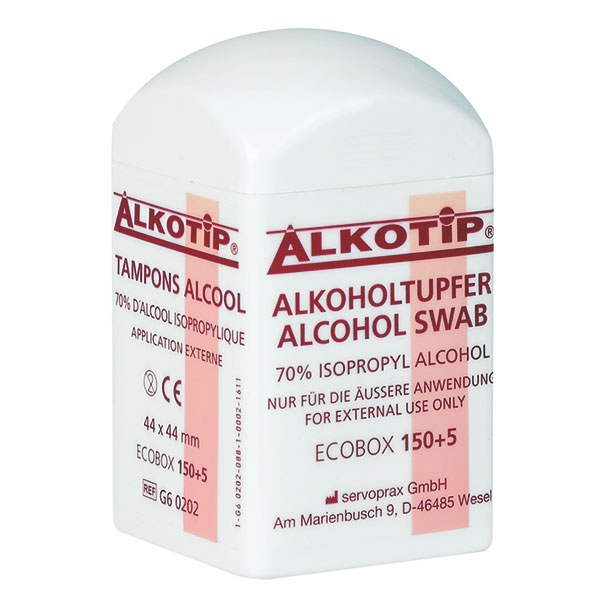 Alkotip Alkoholtupfer in der Dispenserdose, 155 Stück